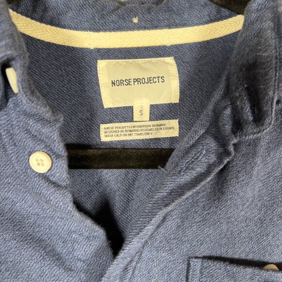 Norse Projects Blue Long Sleeve Pocket Cotton Button Down Shirt Size S - Picture 4 of 7